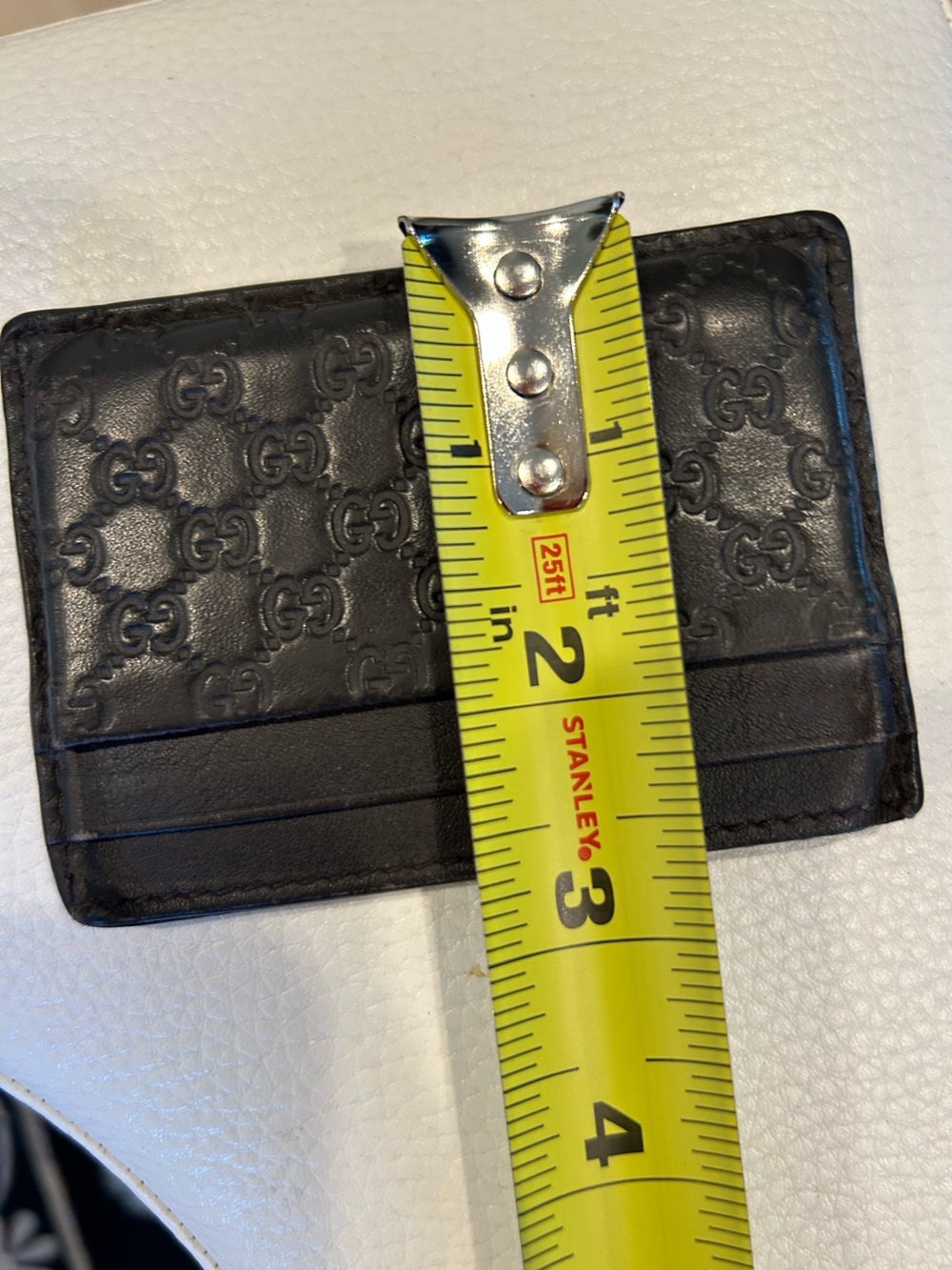 Gucci Brown Embossed GG Leather Card Holder - Picture 4 of 6